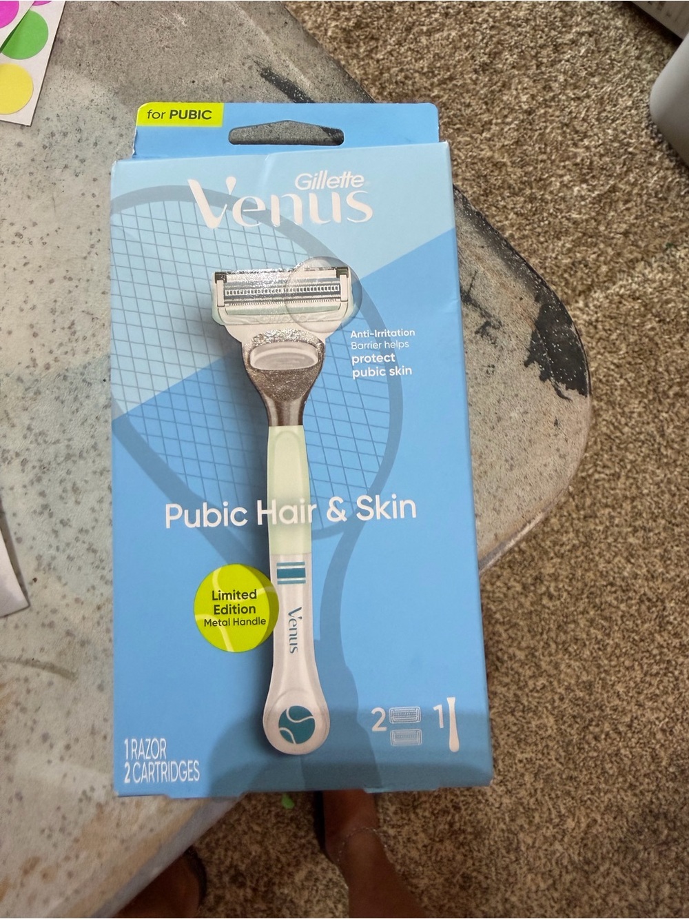 VENUS Pubic Hair & Skin Razor - Light Blue, White, Mint
